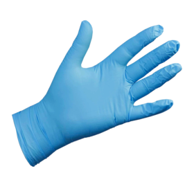 Blue disposable nitrile gloves