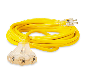 50' extension cord with 3 sockets